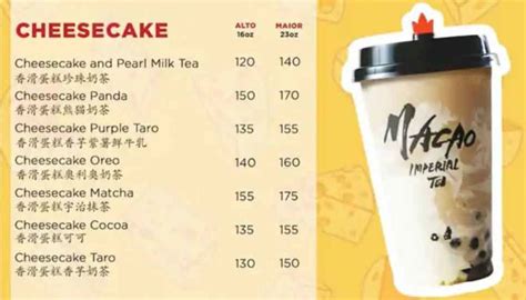 Macau Imperial Tea Menu Philippines (2024) — Philippine Menus.